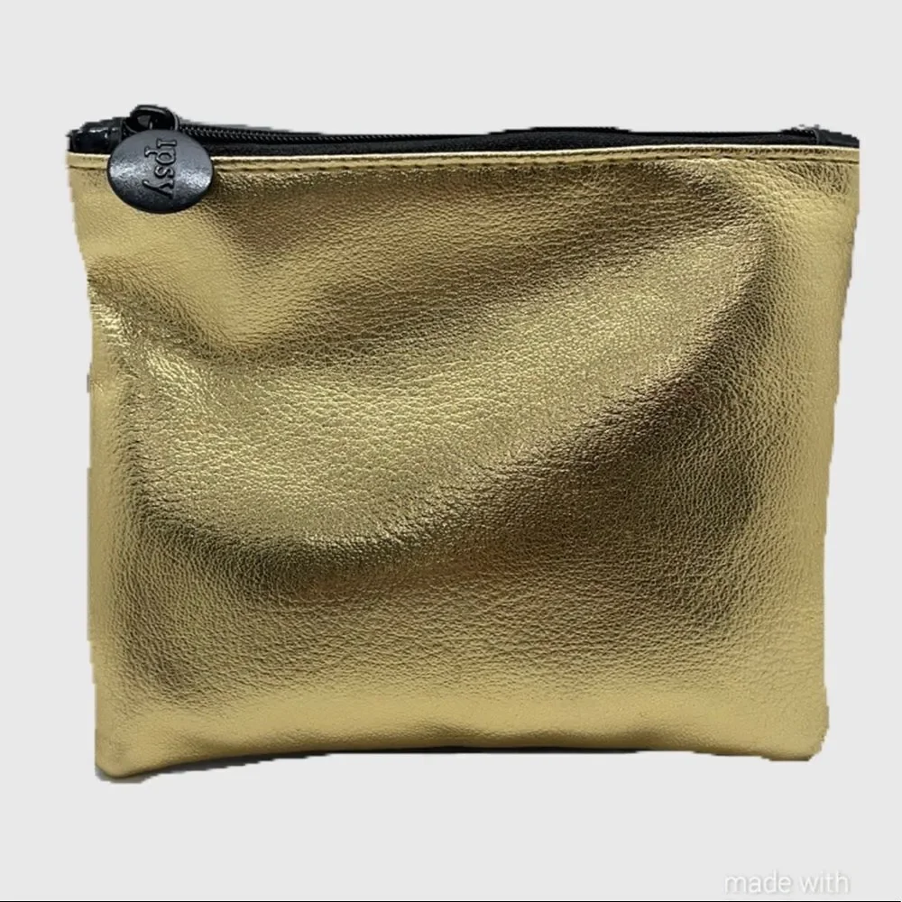 NWT IPSY Gold Metallic Cosmetic Bag w/ Zipper